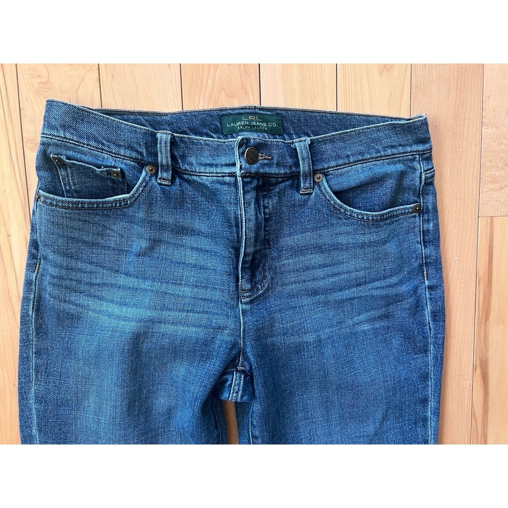 LRL Lauren Jeans Co Jeans Women's Blue Stretch Straight Boot Classic Denim Sz 8 - Picture 4 of 7